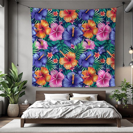 Heldertropische Floral Fleece Deken