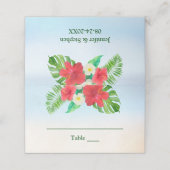 Heldertropische Floral Wedding Table Plaatskaartje (Buitenkant ongevouwen)