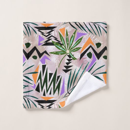 Heldertropische Hawaiiaanse illustratie Bad Handdoek (Wasdoekje)