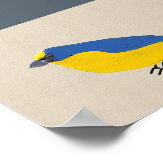 Heldertropische vogeleuphonia op Linen Canvas Poster (Hoek)