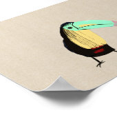 Heldertropische vogeltoucan op Linen Canvas Poster (Hoek)