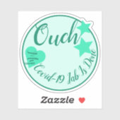 Helderturkooissterren met hartvorm sticker (Vel)