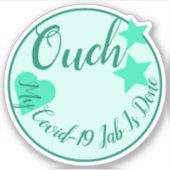 Helderturkooissterren met hartvorm sticker (Voorkant)