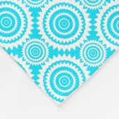Helderturquoise en wit gebun geometrisch patroon fleece deken (Hoek)