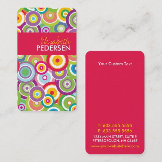 Heldervectorcirkels grafische Visitekaartjes (Voorkant / Achterkant)