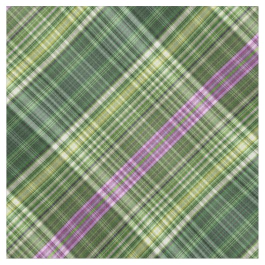 Helderviolet en groene gestreepte tartan stof (Close Up)
