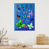 Heldervlinders en Poster van bossen (Keuken)