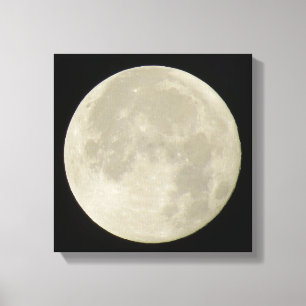 Heldervolle maan op canvasfoto canvas afdruk
