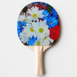 Helderwitte en blauwe Daisy Ping Pong Paddle Tafeltennisbatje