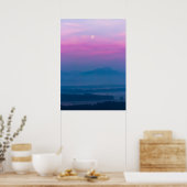 Helderwolken en maan bij zonsopgang poster (Keuken)