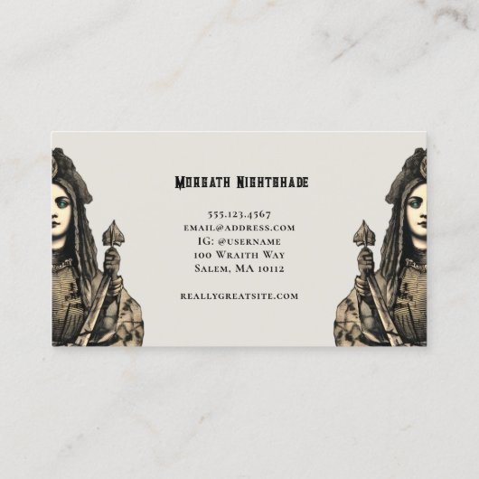 Helderziende, psychische medium Visitekaartje (Achterkant)