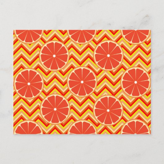 Helderzomerpompelmoes op Oranje gele Chevron Briefkaart (Voorkant)