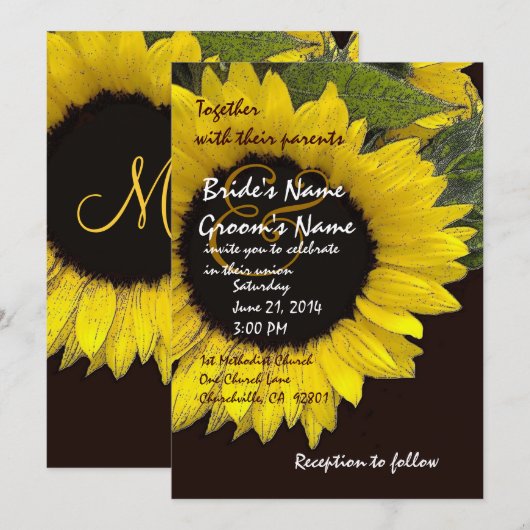 Helderzonnebloempittenmetaal Kaart (Voorkant / Achterkant)