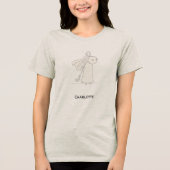 Heldhaftig Lijn Kunstontwerp - Moderne Minimalisti Tri-Blend Shirt (Voorkant)