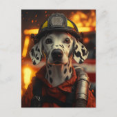 Heldhaftige brandweerman Dalmatiër Briefkaart (Voorkant)