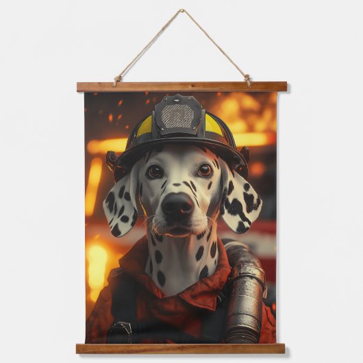 Heldhaftige brandweerman Dalmatiër Hangend Wandkleed (Voorkant)
