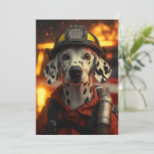 Heldhaftige brandweerman Dalmatiër Kaart (Staand voorkant)