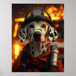 Heldhaftige brandweerman Dalmatiër Poster