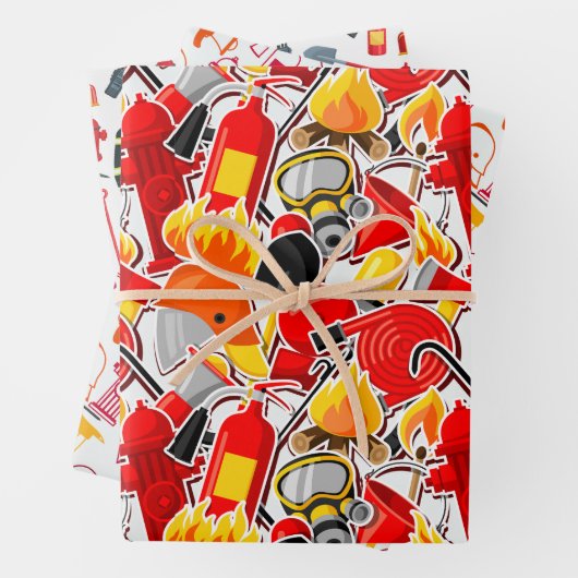 Heldhaftige brandweerman thema inpakpapier vel (In situ)