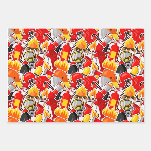 Heldhaftige brandweerman thema inpakpapier vel (Voorkant)