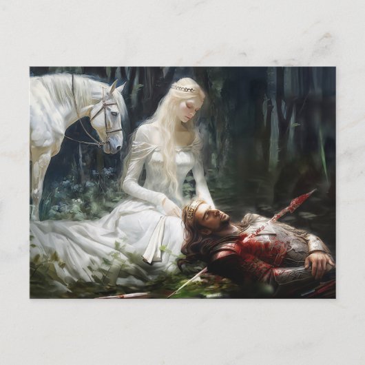 Heldhaftige epos van Nibelung hamsteren. Siegfried Briefkaart (Voorkant)