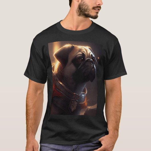 Heldhaftige Krijger: Pug T-shirt (Voorkant)