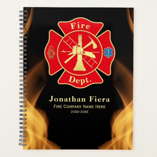 Heldhaftige Maltese Cross brandweerman embleem Planner (Voorkant)