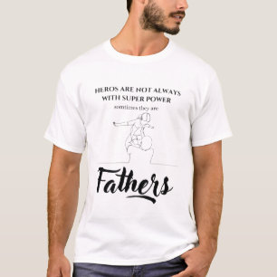 Heldhaftige papa zonder cape Father's Day lijnteke T-shirt