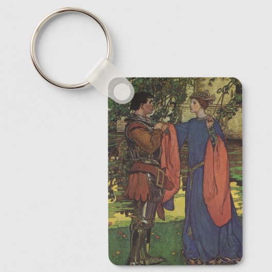 Heldhaftige Prins Ridder Glanzend Pantser Prinses Sleutelhanger (Voorkant)