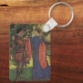 Heldhaftige Prins Ridder Glanzend Pantser Prinses Sleutelhanger (Achterkant)