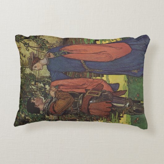 Heldhaftige Prins Ridder Schitterende Wapenrusting Accent Kussen (Achterkant)