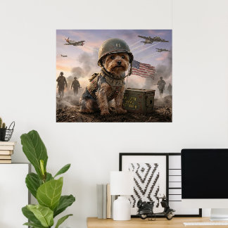 Heldhaftige Yorkie "Korporaal Smoky" WWIIMilitaire Poster