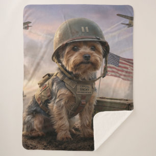 Heldhaftige Yorkie Special Forces   Sherpa Dekbed Deken