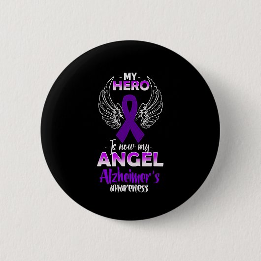 Heldin is nu mijn engel Alzheimerbewustzijn Ronde Button 5,7 Cm (Voorkant)