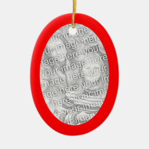 Heldrode ovale randfoto keramisch ornament