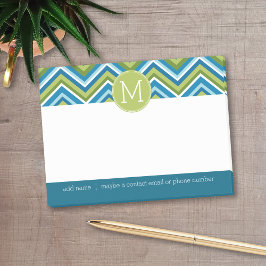 Hele Bright Chevron Pattern met aangepast monogram Post-it® Notes