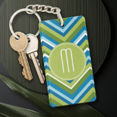 Hele Bright Chevron Pattern met aangepast monogram Sleutelhanger