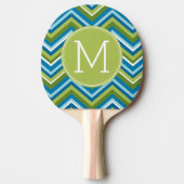 Hele Bright Chevron Pattern met aangepast monogram Tafeltennisbatje (Voorkant)
