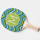 Hele Bright Chevron Pattern met aangepast monogram Tafeltennisbatje (Zijkant)