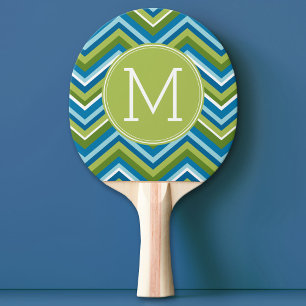 Hele Bright Chevron Pattern met aangepast monogram Tafeltennisbatje