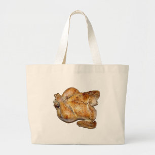 Hele gebraden kip grote tote bag