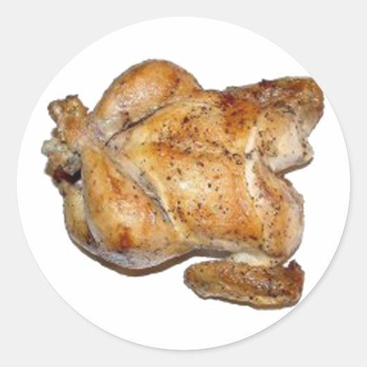 Hele Gebraden Kip Ronde Sticker (Voorkant)