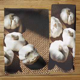 Hele handschoenen Witte knoflook Theedoek