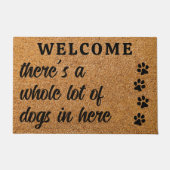 Hele Honden in Hier Schattige Huisdier Hondenliefh Deurmat (Voorkant)