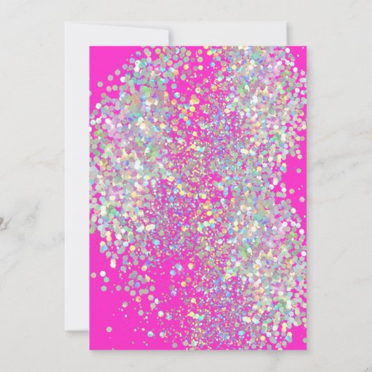 HELE HOT PINK WHITE HOLOGRAPHIC SPOT KAART (Achterkant)