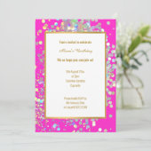 HELE HOT PINK WHITE HOLOGRAPHIC SPOT KAART (Staand voorkant)