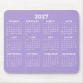 Hele Jaar 2027 Basis Kalender Lavendel Wit Muismat (Voorkant)