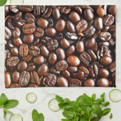 Hele koffiebonenpatroon theedoek (Gevouwen)