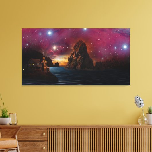 Hele Kosmos Fantasy Landschap Canvas Afdruk (Insitu (Woonkamer))