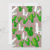 Hele lama leuke verjaardagsuitnodiging Alpace Cact Kaart (Achterkant)